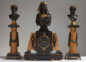 Servant-Egyptian-Clock-Garniture